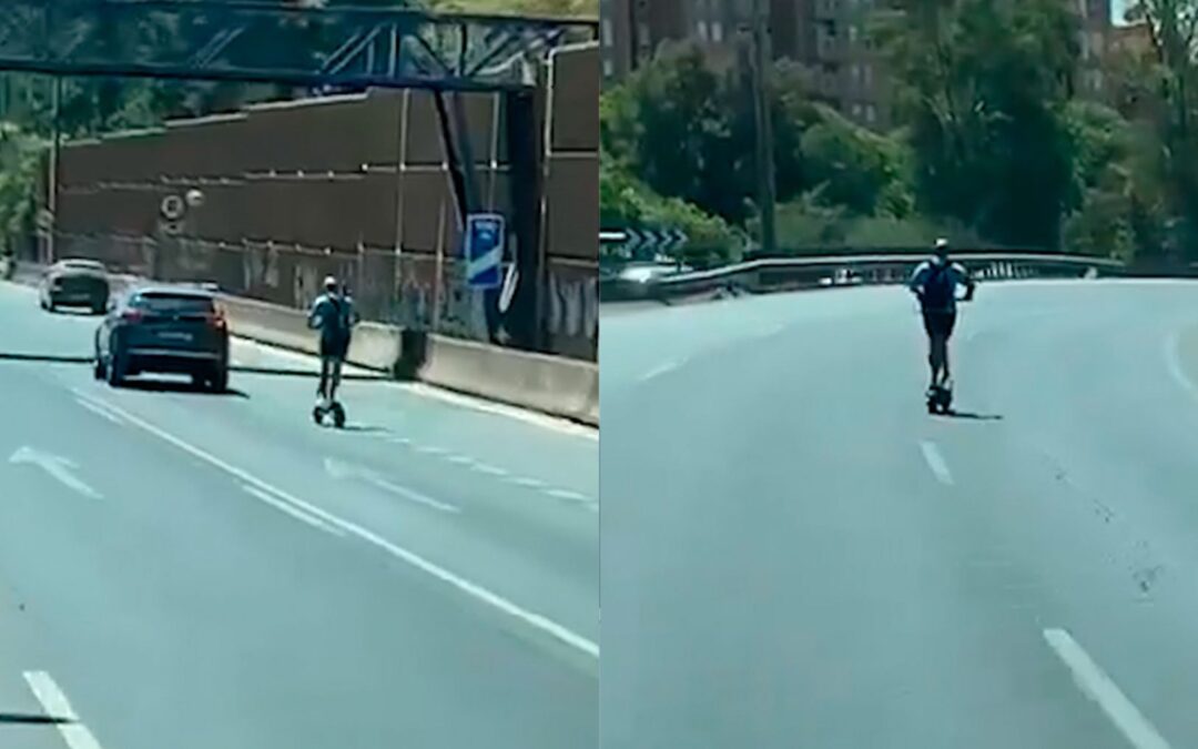 Un patinete eléctrico ‘kamikaze’ circula a 65 hm/h y haciendo eses por una peligrosa autovía de Sevilla